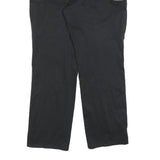 EDMONTE Mens Cotton Blend Black Regular Fit Straight Trousers W40 L32 Casual Zip