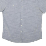LEE Mens Blue Cotton Blend Short Sleeve Shirt L Casual Button Pocket Summer