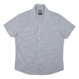 LEE Mens Blue Cotton Blend Short Sleeve Shirt L Casual Button Pocket Summer