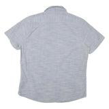 LEE Mens Blue Cotton Blend Short Sleeve Shirt L Casual Button Pocket Summer