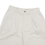 SEASON SPORT Womens Shorts White Casual Plain UK 12 W28 Relaxed Fit Cotton