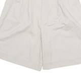 SEASON SPORT Womens Shorts White Casual Plain UK 12 W28 Relaxed Fit Cotton