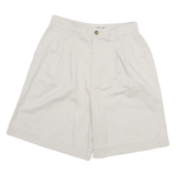 SEASON SPORT Womens Shorts White Casual Plain UK 12 W28 Relaxed Fit Cotton