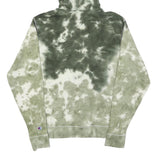 CHAMPION Mens Green Tie Dye Hoodie S Cotton Blend Casual Pullover