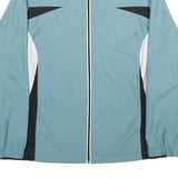 Womens Blue & Black Polyester Zip Jacket XL Plain Casual Sportswear Track Top