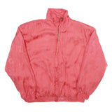Womens Pink Silk Bomber Jacket XL Woven Plain Lightweight Zip-Up