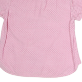 TOMMY HILFIGER Womens Pink & Navy Polka Dot Shirt L Cotton Casual Summer Top