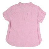 TOMMY HILFIGER Womens Pink & Navy Polka Dot Shirt L Cotton Casual Summer Top