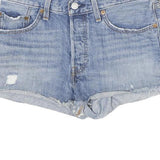 LEVI'S Womens Shorts Blue Denim Casual XS W26 Cut-Off Distressed
