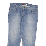 TOMMY HILFIGER Mens Jeans Blue Regular Straight Denim Medium W38 L27 Casual Zip