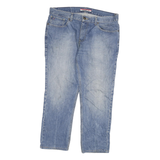 TOMMY HILFIGER Mens Jeans Blue Regular Straight Denim Medium W38 L27 Casual Zip