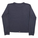 REEBOK Womens Navy Sweatshirt UK 12 Crew Neck Cotton Blend Casual Pullover