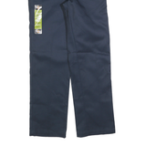 DICKIES Mens Cotton Blend Navy Slim Straight Trousers W30 L30 Workwear Zip