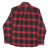 JACHS Mens Red & Black Check Shirt L Cotton Blend Casual Button Front