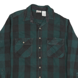 FIELD & STREAM Mens Green & Black Check Shirt L Cotton Blend Casual Long Sleeve