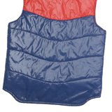 Mens Blue & Red Colour Block Puffer Jacket M Polyester Sleeveless Zip
