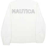 NAUTICA Mens White Nylon Pullover Jacket M Hooded Casual Lightweight