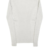 EXPRESS Womens Cream Plain Roll Neck Basic Knit Jumper M Polyester Blend