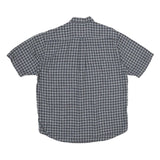 NAUTICA Mens Blue & White Check Cotton Shirt L Button Down Short Sleeve Casual