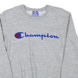 CHAMPION Mens Grey Crew Neck XS Cotton Blend Sweatshirt Classic Logo Pullover