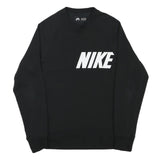 NIKE Mens Black Crew Neck S Sportswear Logo Sweatshirt Pullover