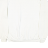 COLLEGE WEAR Mens White Sweatshirt L Cotton Blend Pullover Floral Embroidery