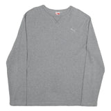 PUMA Mens Grey Long Sleeve Crew Neck Cotton T-Shirt 2XL Casual Sportswear