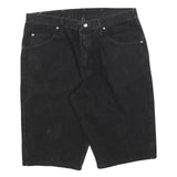 WRANGLER Mens Black Denim Shorts L W36 Classic Fit Casual Cotton