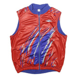 TZAMO Mens Red & Blue Sportswear Polyester Blend Zip Jacket L Athletic Plain