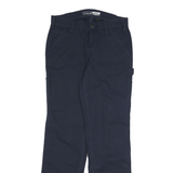 CARHARTT Womens Cotton Blend Navy Blue Loose Fit Straight Leg Trousers W28 L31