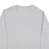 TOMMY HILFIGER Mens Grey Plain Cotton Blend Jumper Crew Neck L Classic Fit