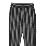 DKNY Womens Rayon Black & Grey Striped Relaxed Straight Trousers W31 L28