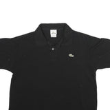 LACOSTE Mens Black Cotton Short Sleeve Polo Shirt S Classic Logo Casual