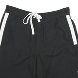 NFL Mens Black & White Sports Casual Shorts L W32 Drawstring Cargo Pocket