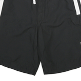 NFL Mens Black & White Sports Casual Shorts L W32 Drawstring Cargo Pocket