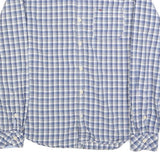 HILFIGER DENIM Mens Blue & White Check Shirt M Casual Cotton Blend Long Sleeve