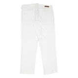 CALVIN KLEIN JEANS Womens Cotton White Regular Straight Trousers W34 L29