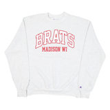 CHAMPION Mens Grey Brats Madison WI Crew Neck M Cotton Sweatshirt Casual
