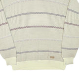 JOCKEY Mens Cream Patterned Acrylic Blend Jumper V-Neck Basic Knit L Casual Wear