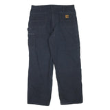 CARHARTT Mens Navy Blue Regular Straight Trousers W40 L32 Cotton Blend Workwear