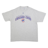 MAJESTIC Mens Grey Chicago Cubs Graphic T-Shirt XL Short Sleeve Crew Neck