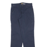 CARHARTT Mens Cotton Blend Navy Relaxed Fit Straight Trousers W30 L34 Workwear