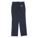 CARHARTT Mens Cotton Blend Navy Relaxed Fit Straight Trousers W30 L34 Workwear