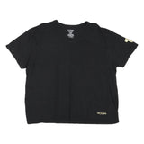 TRUE RELIGION Mens Black V-Neck T-Shirt XL Cotton Blend Graphic Sleeve Logo