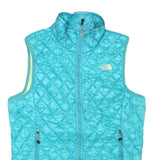 THE NORTH FACE Womens Blue Quilted Zip Jacket M Polyester Blend Lightweight Vest