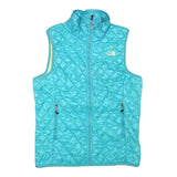 THE NORTH FACE Womens Blue Quilted Zip Jacket M Polyester Blend Lightweight Vest