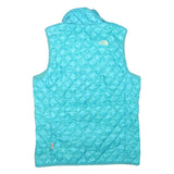 THE NORTH FACE Womens Blue Quilted Zip Jacket M Polyester Blend Lightweight Vest