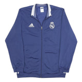 ADIDAS Mens Blue Real Madrid Track Jacket L Polyester Sportswear Zip Plain