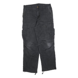 CARHARTT Mens Cotton Blend Black Regular Straight Trousers W34 L32 Casual