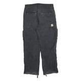 CARHARTT Mens Cotton Blend Black Regular Straight Trousers W34 L32 Casual